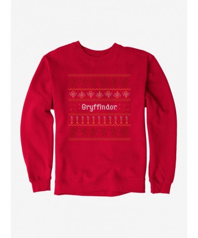 Harry Potter Gryffindor Ugly Christmas Pattern Sweatshirt $14.17 Sweatshirts