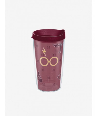 Harry Potter Maroon and Gold Glasses 24oz Classic Tumbler With Lid $7.94 Tumblers
