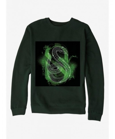 Harry Potter Slytherin Logo Outline Black Sweatshirt $12.69 Sweatshirts