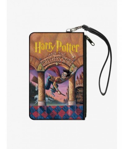 Harry Potter and The Sorcerers Stone Book Cover Drawing Canvas Zip Clutch Wallet $10.24 Wallets