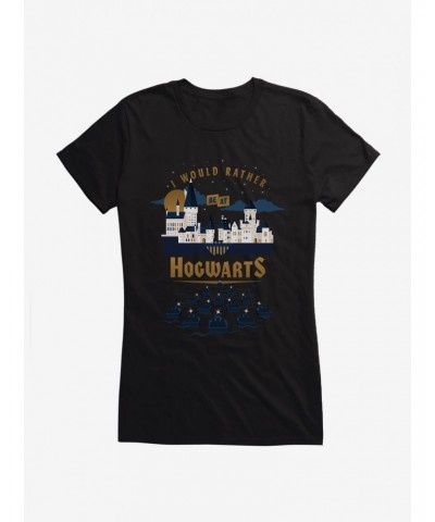 Harry Potter I Would Rather Be In Hogwarts Girls T-Shirt $9.16 Merchandises